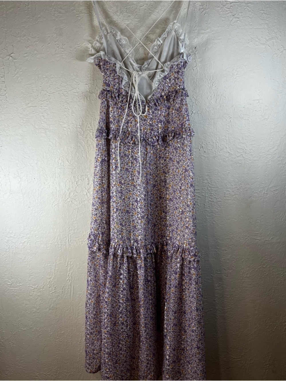 For Love And Lemons Cayne Maxi Dress in Floral Lavender - Picture 9 of 13